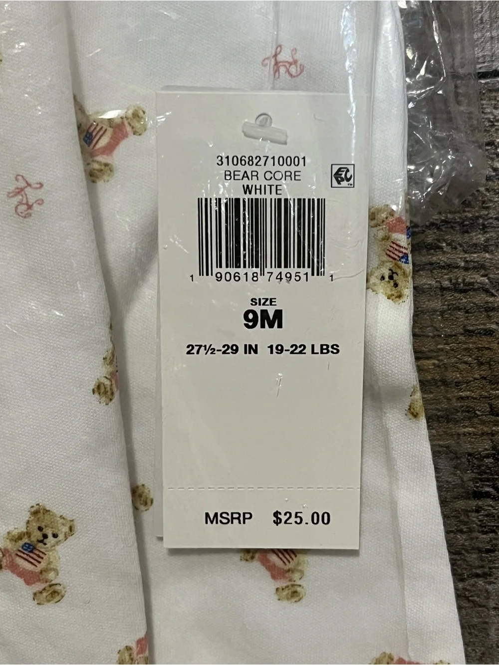 Ralph Lauren Infant Girls Romper with Bears & RL script initials NWT